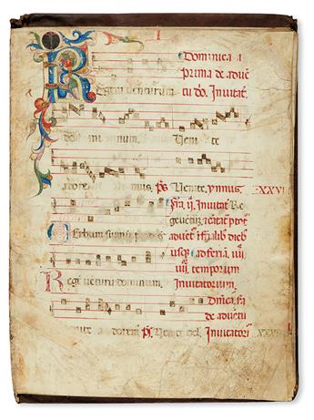 MANUSCRIPT.  [Choirbook for the Divine Office.]  Manuscript in Latin on vellum.  Italy, 14th century